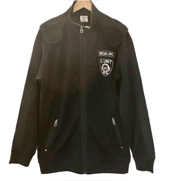 G-Unit Special Ops New York Heavy Weight Black Men's Zip-Up Military Jacket
